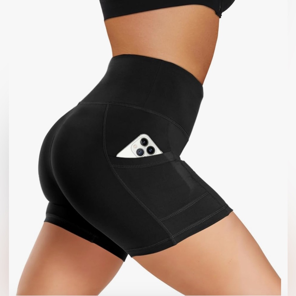 Women's Black High-Waisted Shorts